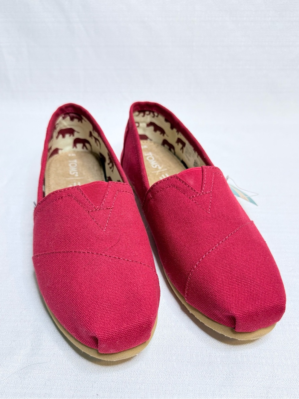 TOMS Alpargata Paper Source Red Slip-On Shoe Women’s Sz:9 NWT